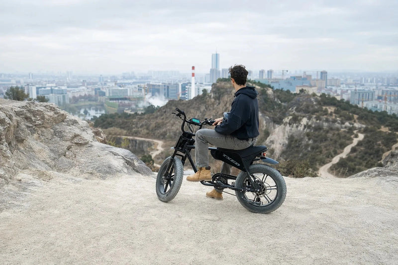 Maverick and rider overlooking the city