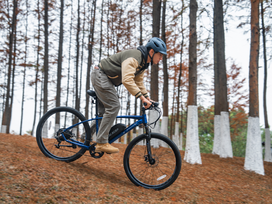 TXED Trail Blue 05 forest riding lifestyle scene
