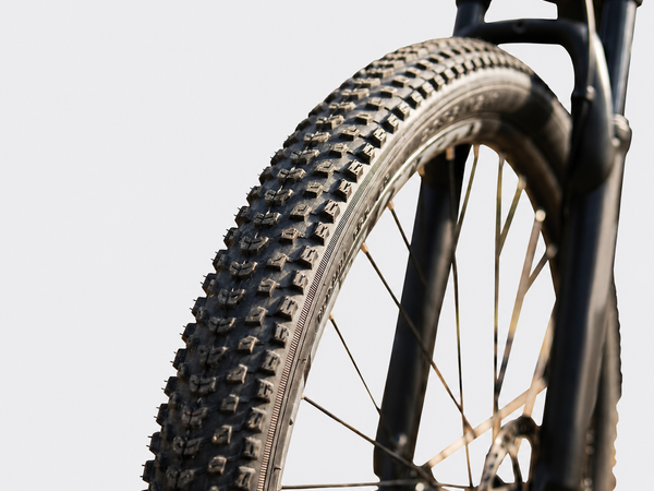 TXED Trail tires on light grey studio background