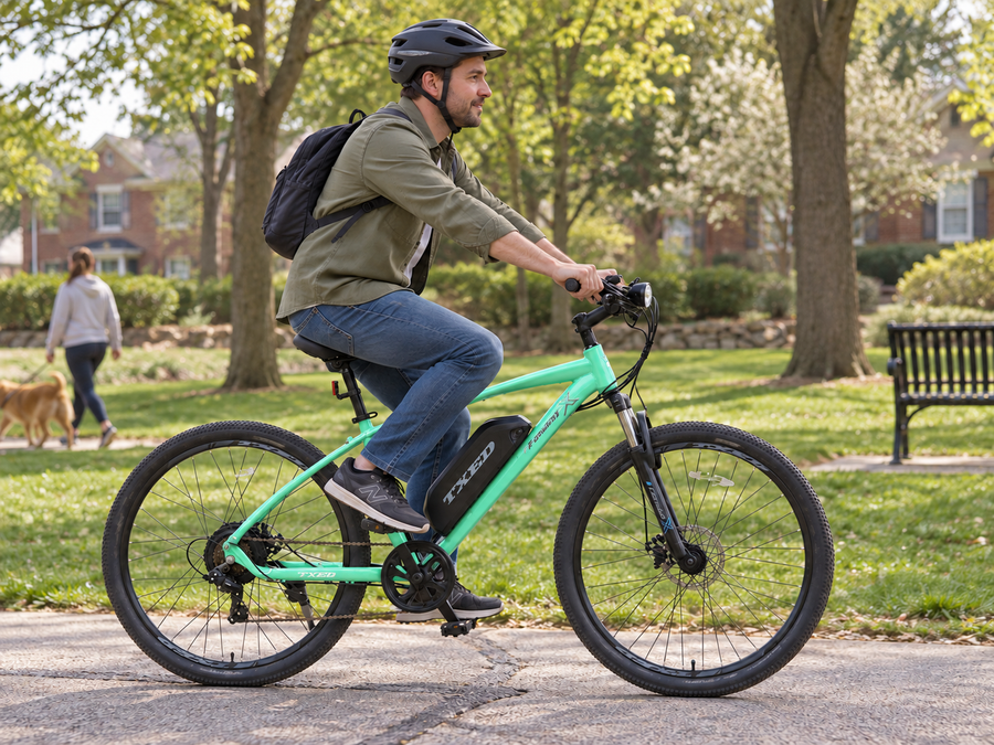 TXED Trail Mint Green 03 commute riding lifestyle scene