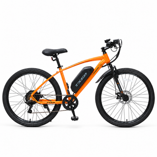 TXED Trail Orange electric bike, side profile on white background