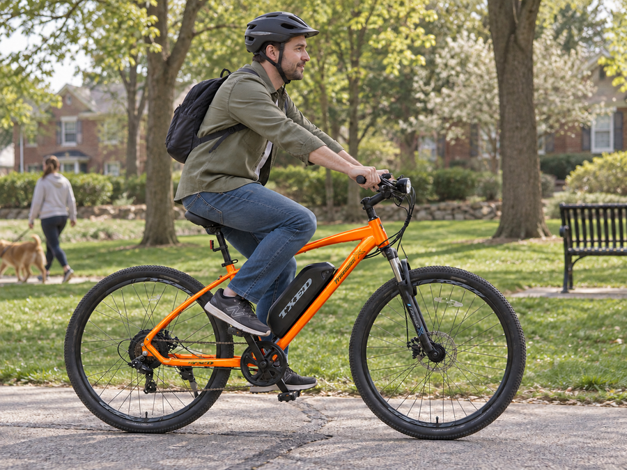 TXED Trail Orange 03 commute riding lifestyle scene
