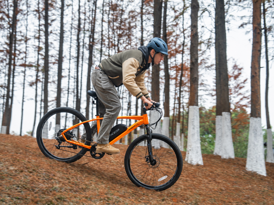 TXED Trail Orange 05 forest riding lifestyle scene